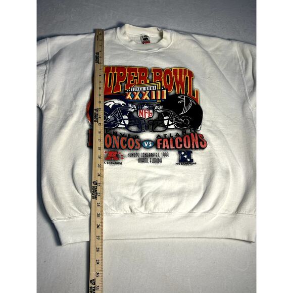 Vintage 1999 Superbowl Denver Broncos vs Atlanta Falcons Sweatshirt Size XL - Picture 7 of 8